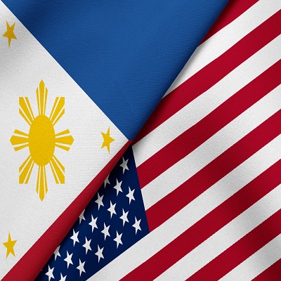 Flag of Philippines and USA